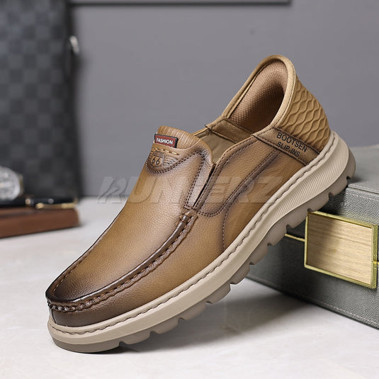Executive Hands-Free Slip-On Leather Business Shoes for Men in Pakistan | SKU-T-7816