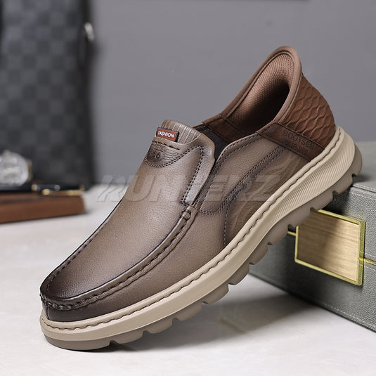 Executive Hands-Free Slip-On Leather Business Shoes for Men in Pakistan | SKU-T-7816
