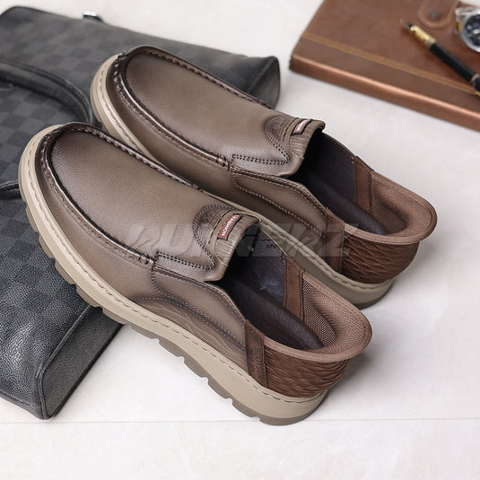 Executive Hands-Free Slip-On Leather Business Shoes for Men in Pakistan | SKU-T-7816