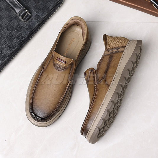 Executive Hands-Free Slip-On Leather Business Shoes for Men in Pakistan | SKU-T-7816
