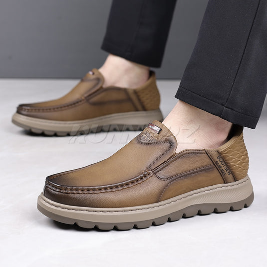 Executive Hands-Free Slip-On Leather Business Shoes for Men in Pakistan | SKU-T-7816