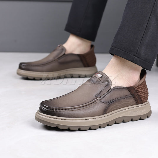 Executive Hands-Free Slip-On Leather Business Shoes for Men in Pakistan | SKU-T-7816