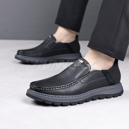 Executive Hands-Free Slip-On Leather Business Shoes for Men in Pakistan | SKU-T-7816