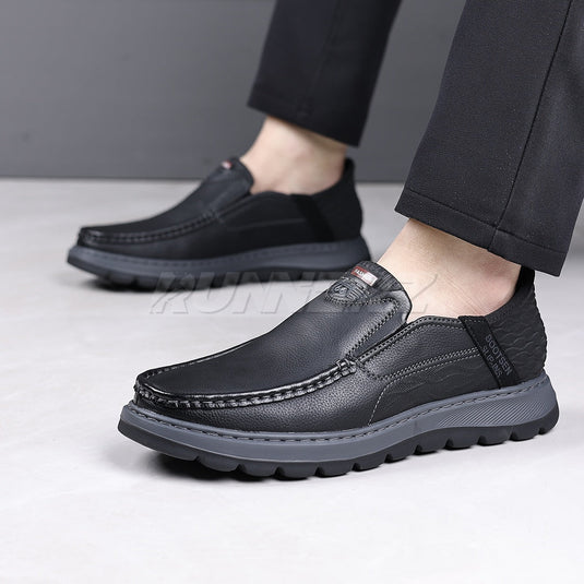 Executive Hands-Free Slip-On Leather Business Shoes for Men in Pakistan | SKU-T-7816