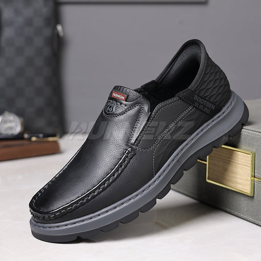 Executive Hands-Free Slip-On Leather Business Shoes for Men in Pakistan | SKU-T-7816