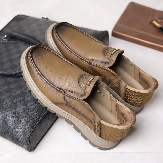 Executive Hands-Free Slip-On Leather Business Shoes for Men in Pakistan | SKU-T-7816