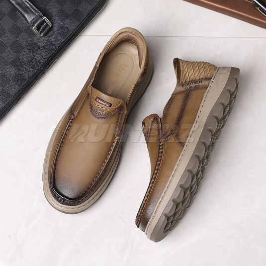 Executive Hands-Free Slip-On Leather Business Shoes for Men in Pakistan | SKU-T-7816