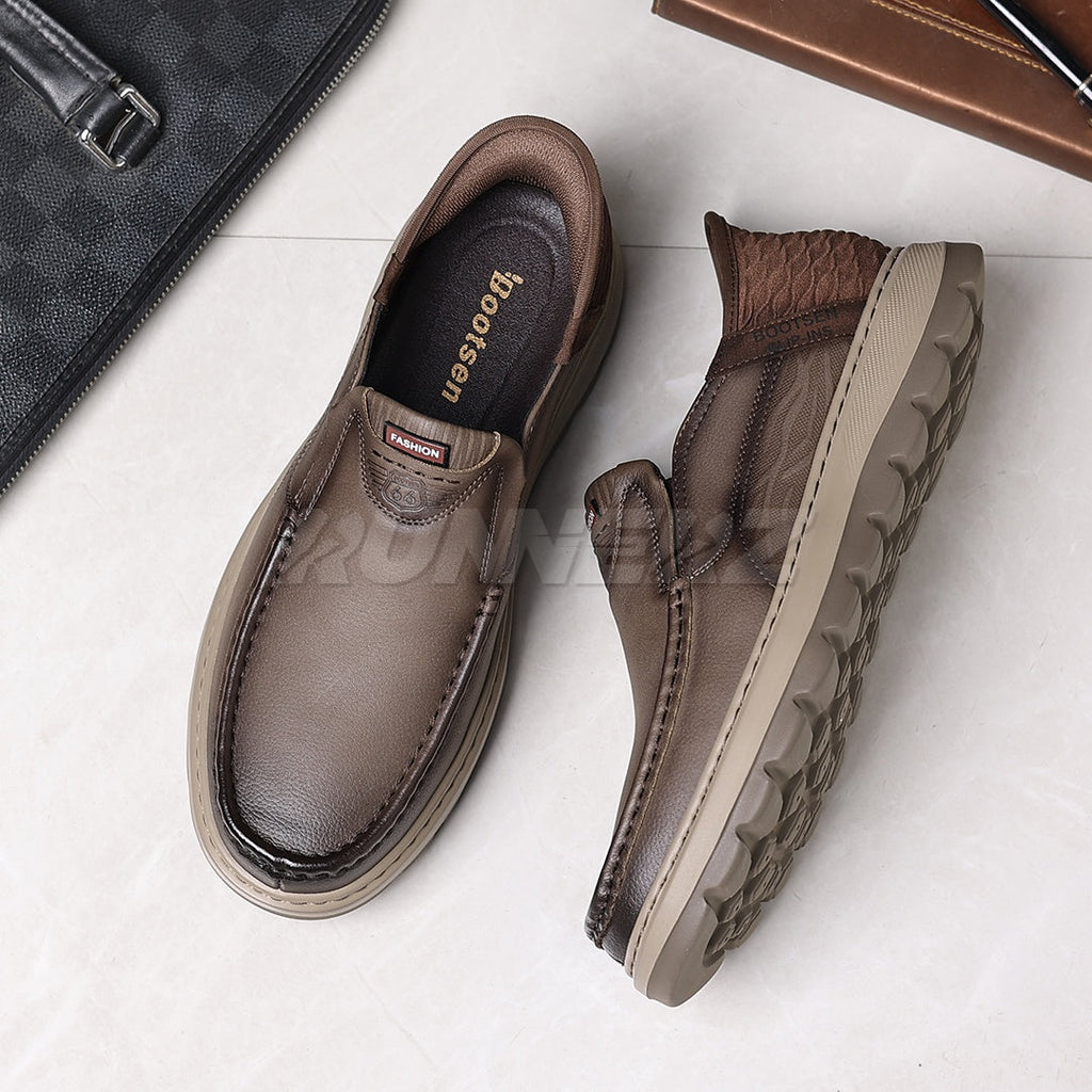 Executive Hands-Free Slip-On Leather Business Shoes for Men in Pakistan | SKU-T-7816