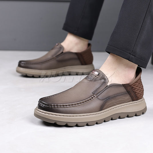 Executive Hands-Free Slip-On Leather Business Shoes for Men in Pakistan | SKU-T-7816