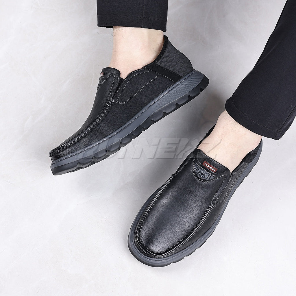 Executive Hands-Free Slip-On Leather Business Shoes for Men in Pakistan | SKU-T-7816