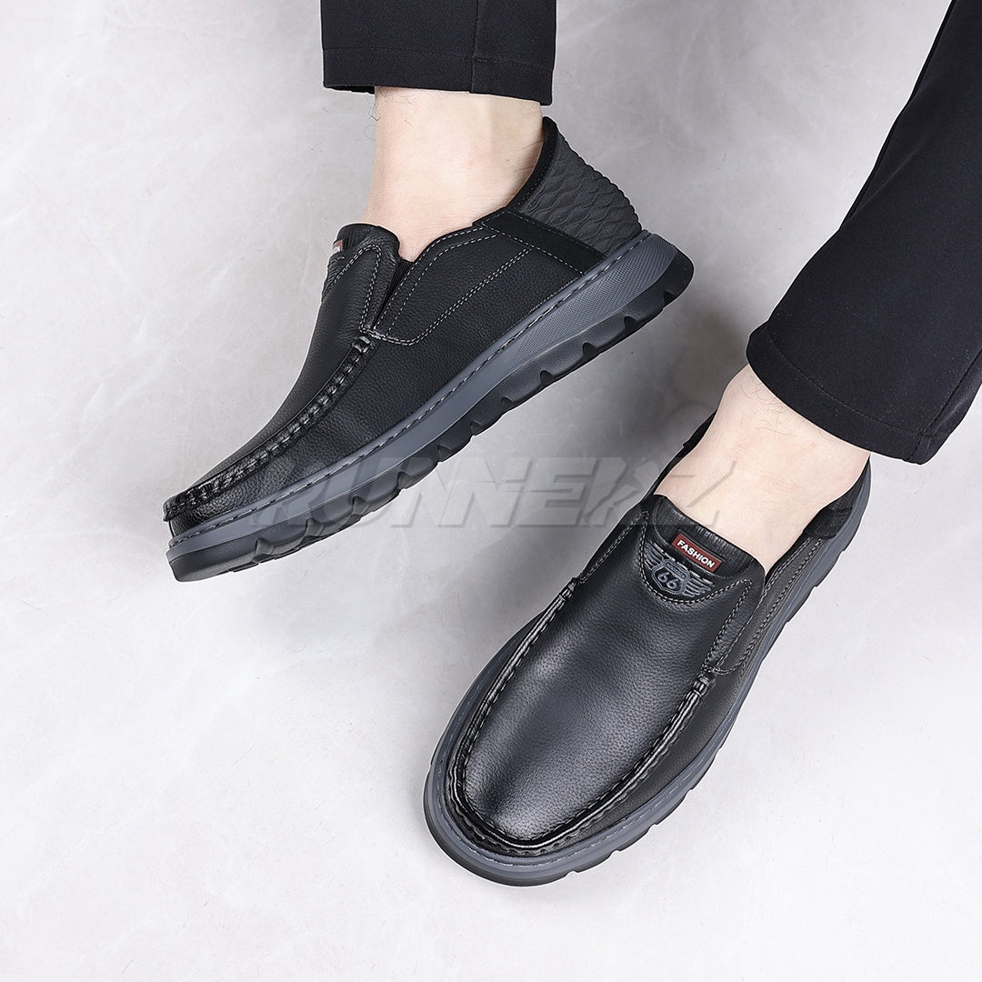 Executive Hands-Free Slip-On Leather Business Shoes for Men in Pakistan | SKU-T-7816