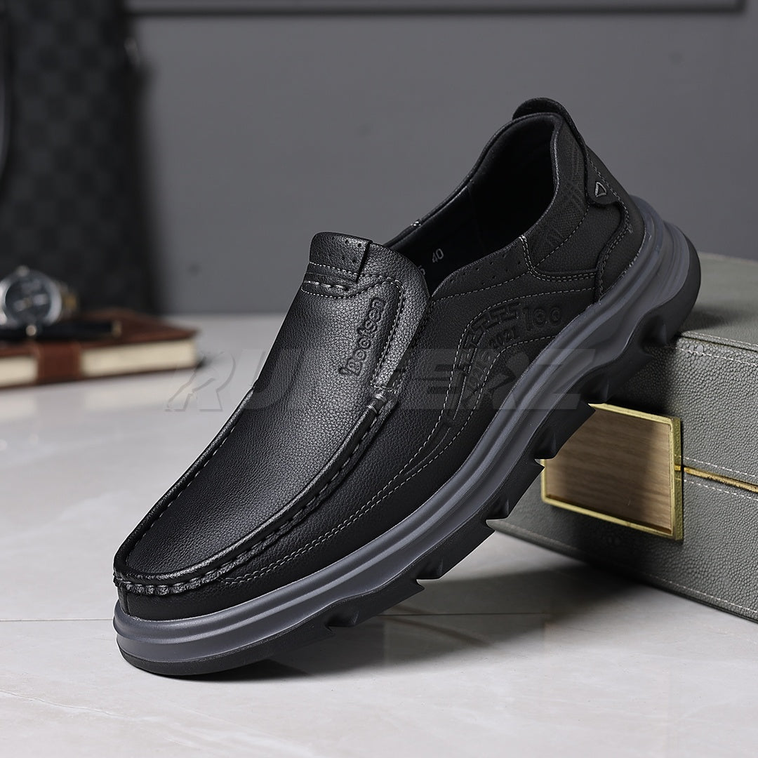 Buy Lightweight Genuine Leather Slip-On Shoes for Men in Pakistan | Medicated Comfort | Flat 20% OFF + Free Delivery Nationwide - SKU-7815 Secondary image