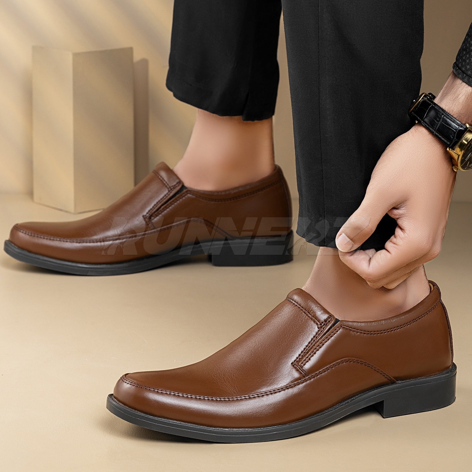 Maverick Men’s Leather Slip-On Shoes – Formal Footwear for Men in Pakistan - 811 Secondary image