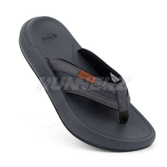 KIANYA Men's Premium Leather Flip Flops with Medicated Cushioning - Crafted in Thailand - JY2024-3