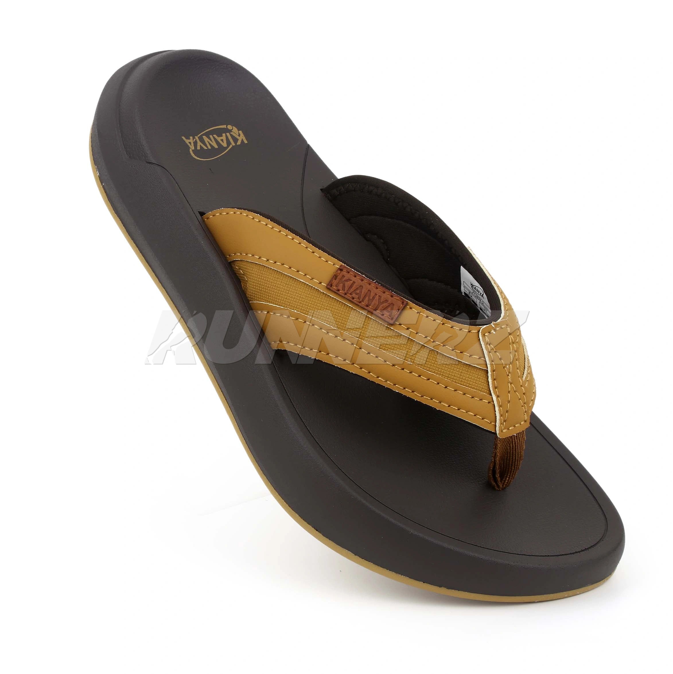 KIANYA Men s Premium Leather Flip Flops with Medicated Cushioning Crafted in Thailand JY2024 3