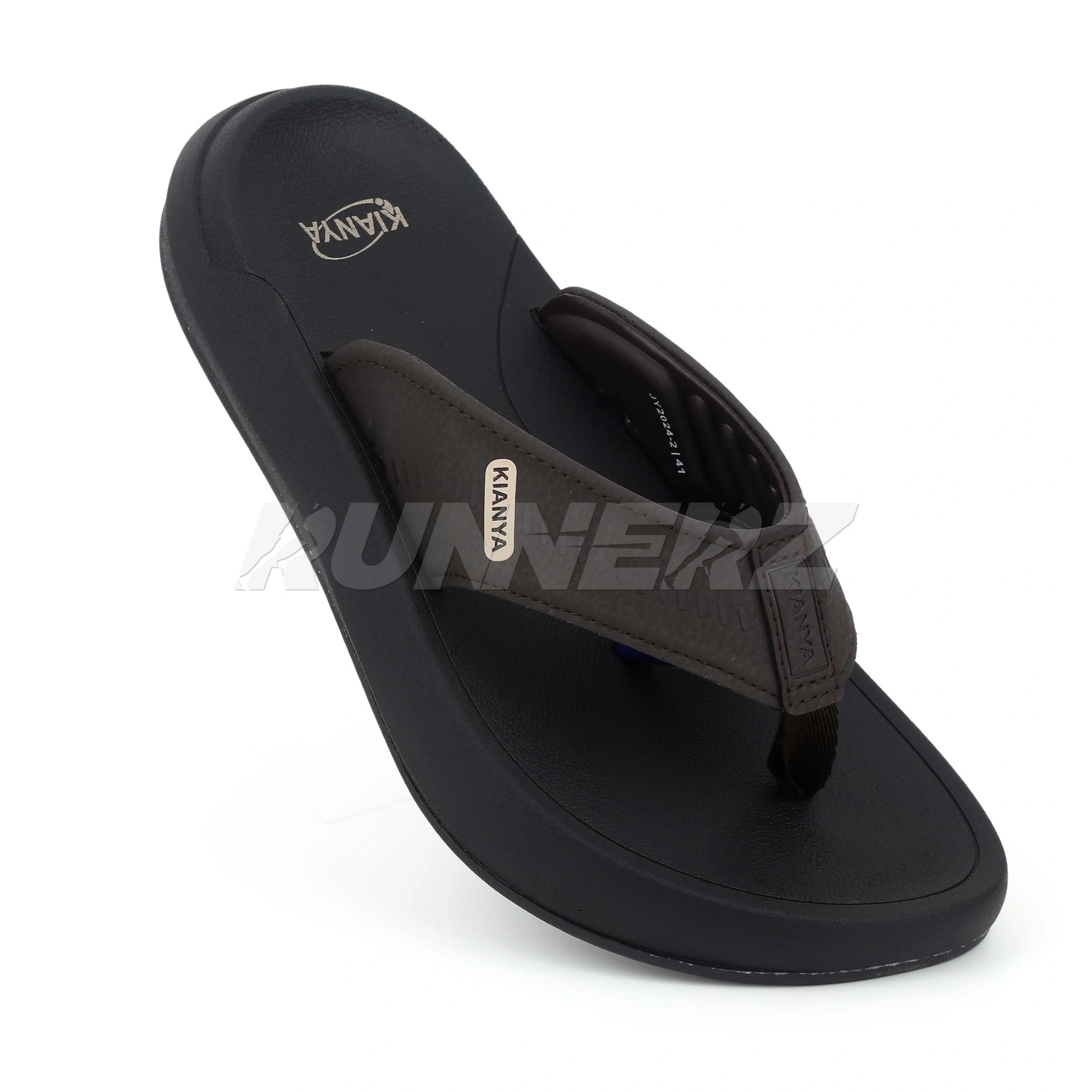Mens all leather flip flops sales