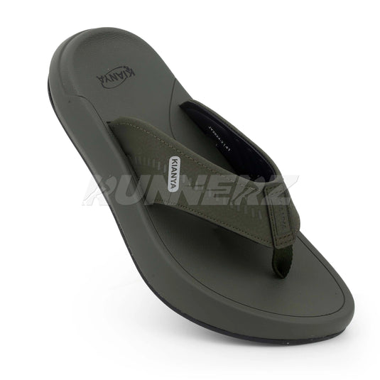 KIANYA Thai-Made Leather Flip Flops for Men with Advanced Medicated Comfort - JY2024-2