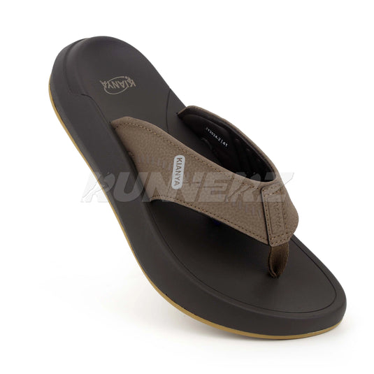 KIANYA Thai-Made Leather Flip Flops for Men with Advanced Medicated Comfort - JY2024-2