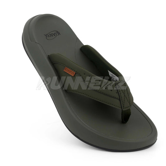 KIANYA Men's High-Quality Leather Flip Flops with Medicated Cushioning - Made in Thailand - JY2024-1