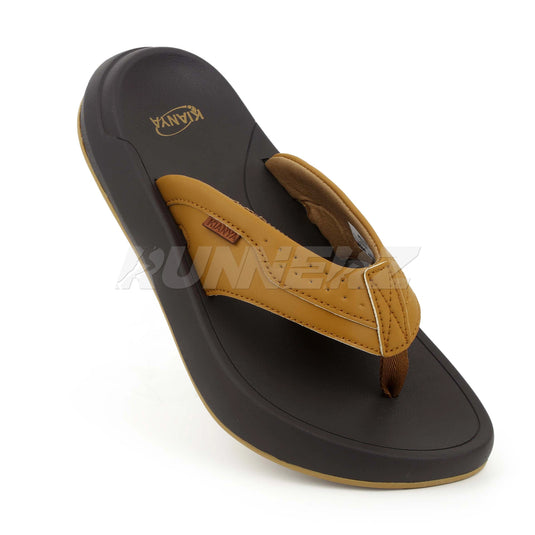 KIANYA Men's High-Quality Leather Flip Flops with Medicated Cushioning - Made in Thailand - JY2024-1