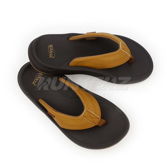 KIANYA Men's High-Quality Leather Flip Flops with Medicated Cushioning - Made in Thailand - JY2024-1