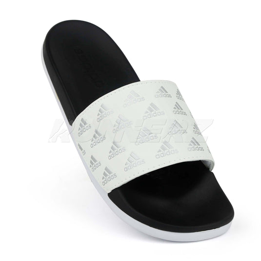 Adidas slipper black and white online